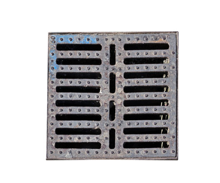 sewer coveron white background