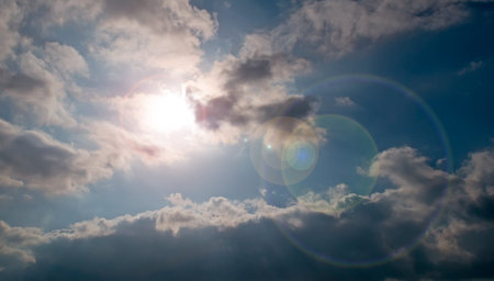 dark sky and lens flare