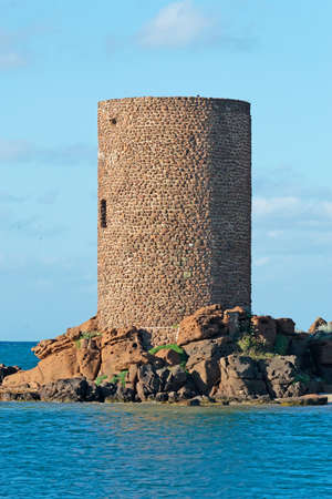 Frigiano tower in Castelsardo, Sardiniaの写真素材
