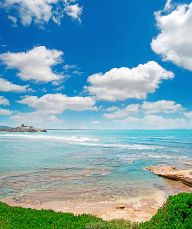 Sardinia west coast on a cloudy dayの写真素材