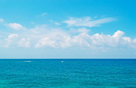 open water under a cloudy sky in Sardiniaの写真素材
