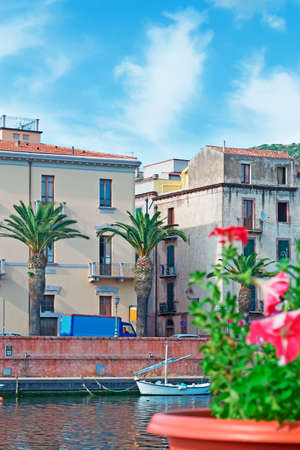 glimpse of Bosa on a cloudy dayの写真素材