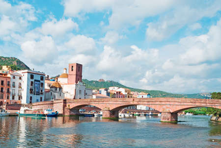 Temo shore in Bosa, Sardiniaの写真素材