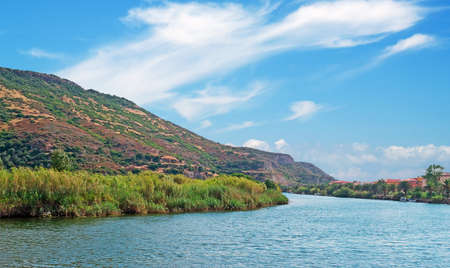 Temo banks on a cloudy dayの写真素材