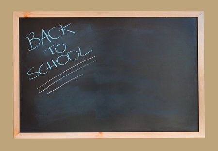 back to school written on a blackboard