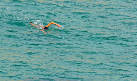 girl swimming in the sea