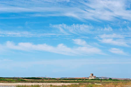 clouds over a typical Italian countrysideの写真素材