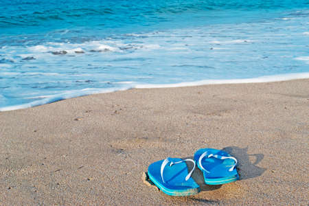 flip flops on the foreshoreの写真素材