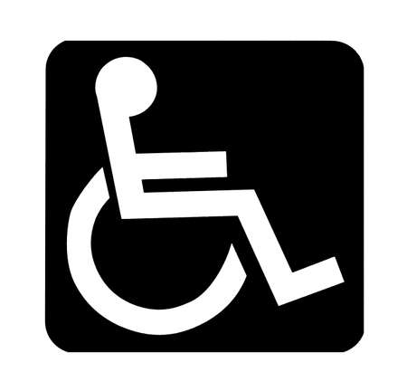 handicap sign isolated on white backgroundの写真素材