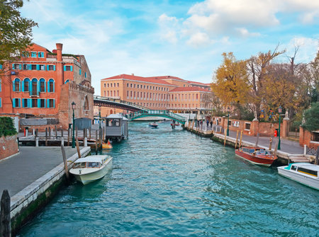 small canal in Venice, Italyの写真素材