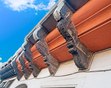 close up of a ledge seen from below