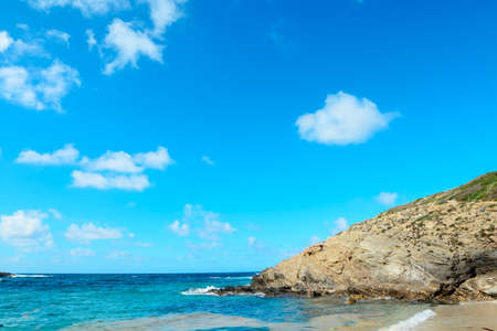 turquoise water in Argentiera beach, Sardiniaの写真素材
