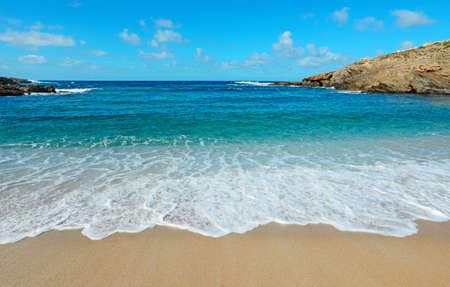 turquoise water in Argentiera beach, Sardiniaの写真素材