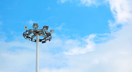 lamp post under a cloudy skyの写真素材