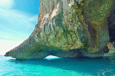 cave entrance in Orosei Gulf coastline
