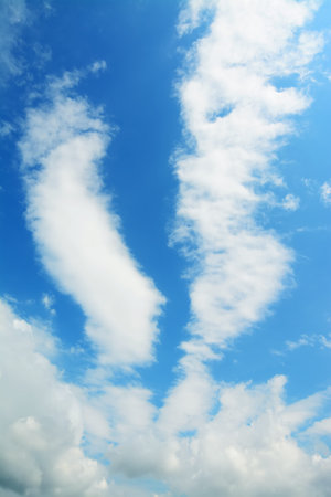white stripes in the blue sky