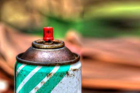 close up of a spray can in hdr toneの写真素材