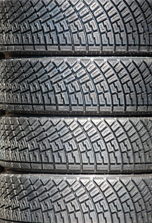 pile of new tires close upの写真素材