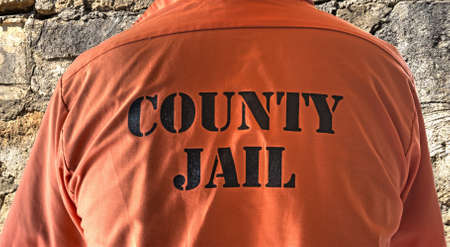 close up of a prisoner shirt の写真素材