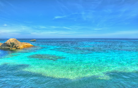 Cala Mariolu on a clear day, Sardiniaの写真素材