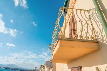 balcony by Alghero promenade, Sardiniaの写真素材