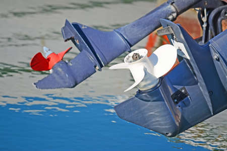 close up of an outboard engineの写真素材