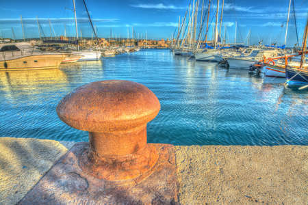 Alghero harbor seen from the pierの写真素材