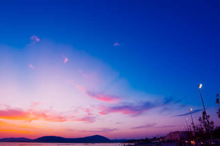 scenic sunset in Alghero seafront, Sardiniaの写真素材