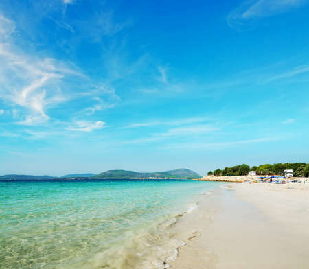 Alghero lido on a cloudy dayの写真素材