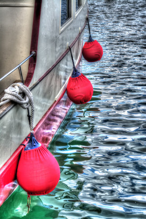 boat fenders in hdr tone