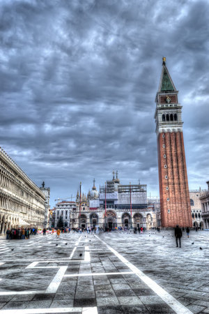 San Marco square in hdr tone mapping.の写真素材