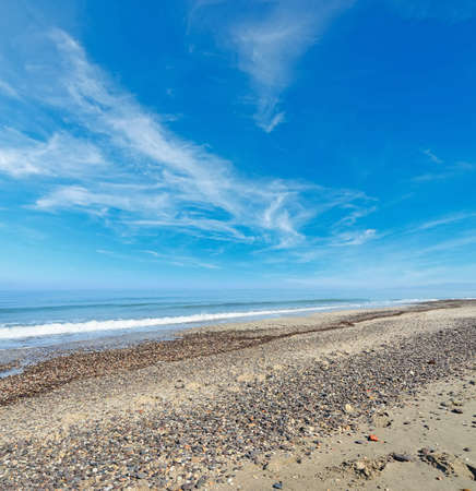 clouds over Platamona beach, Sardiniaの写真素材