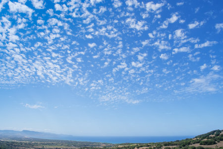 Asinara gulf under a cloudy sky.の写真素材