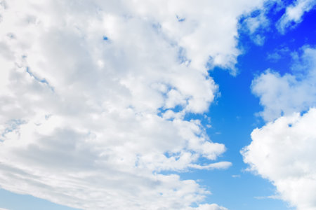 white clouds in the blue sky. Shot in Sardinia, Italy.
