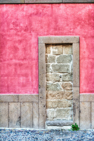 rustic walled-up door in hdr tone mappingの写真素材
