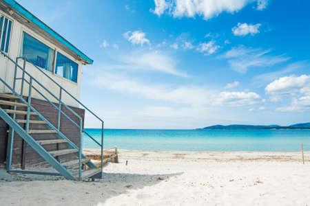 beach bar by the shore in Sardinia, Italyの写真素材
