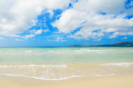 Maria Pia beach on a cloudy day. Shot in Sardinia, Italy