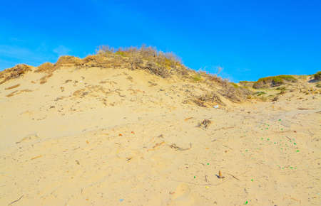 sand dune on a clear day in Rena Majore, Sardiniaの写真素材