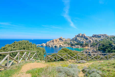 Capo Testa shoreline on a clear day. Shot in Sardinia, Italyの写真素材