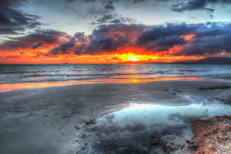colorful sunset over Alghero coastline, Sardinia. Processed for hdr tone mapping effectの写真素材