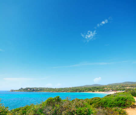 green and blue shore in Alghero, Sardiniaの写真素材