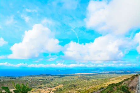 Sardinia coastline on a cloudy day, Italyの写真素材
