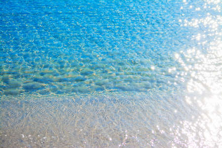 top view of Alghero shoreline with light reflection, Sardiniaの写真素材