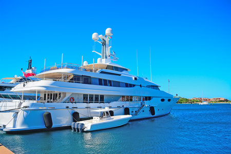 luxury yacht and tender in Porto Cervo, Italy