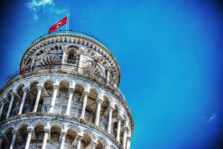 close up of Pisa leaning tower in hdr tone mapping effectの写真素材