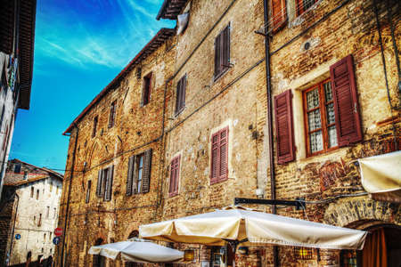 old building in San Gimignano, Italyの写真素材