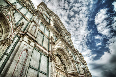 Santa Croce cathedral in hdr tone mapping effect, Sardiniaの写真素材