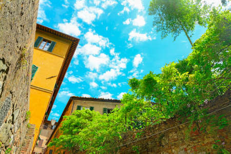 picturesque corner in Siena during the springtime, Italyの写真素材