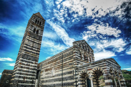 Saccargia cathedral under a dramatic sky, Sardiniaの写真素材
