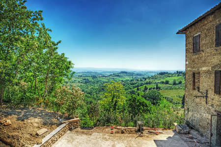 beautiful landscape of San Gimignano surrounding area, Italyの写真素材